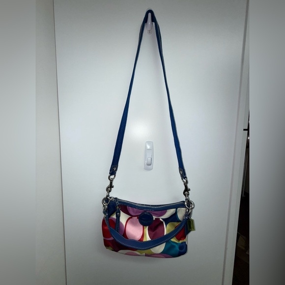 Coach Peyton Signature Multicolored Sateen Scarf Print Bag - Picture 9 of 16